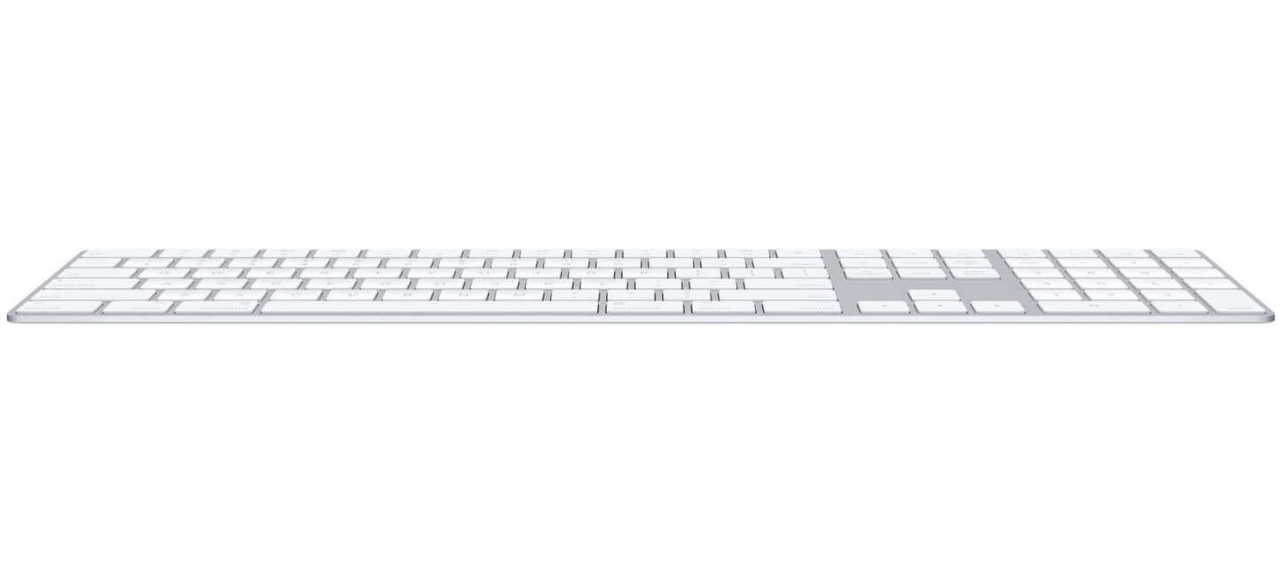Apple Magic Keyboard with Numeric Keypad: Wireless, Bluetooth, Rechargeable. Works with Mac, iPad, or iPhone; US English - White - AOP3D tech