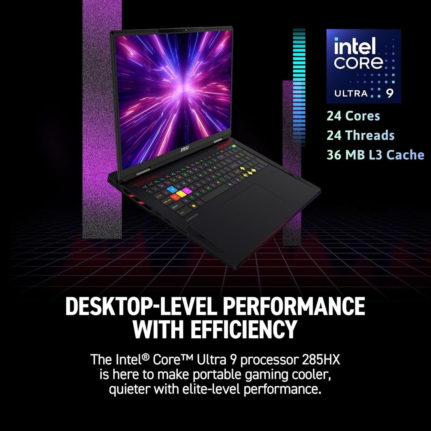 msi Raider 18 HX RTX 5090 Gaming Laptop, 18" UHD+ 120Hz Display, Intel Core Ultra 9 285HX, 96GB DDR5 RAM, 4TB SSD, RGB Backlit KB, Fingerprint Reader, Thunderbolt 5, Wi-Fi 7, Black, Windows 11 Home - AOP3D tech