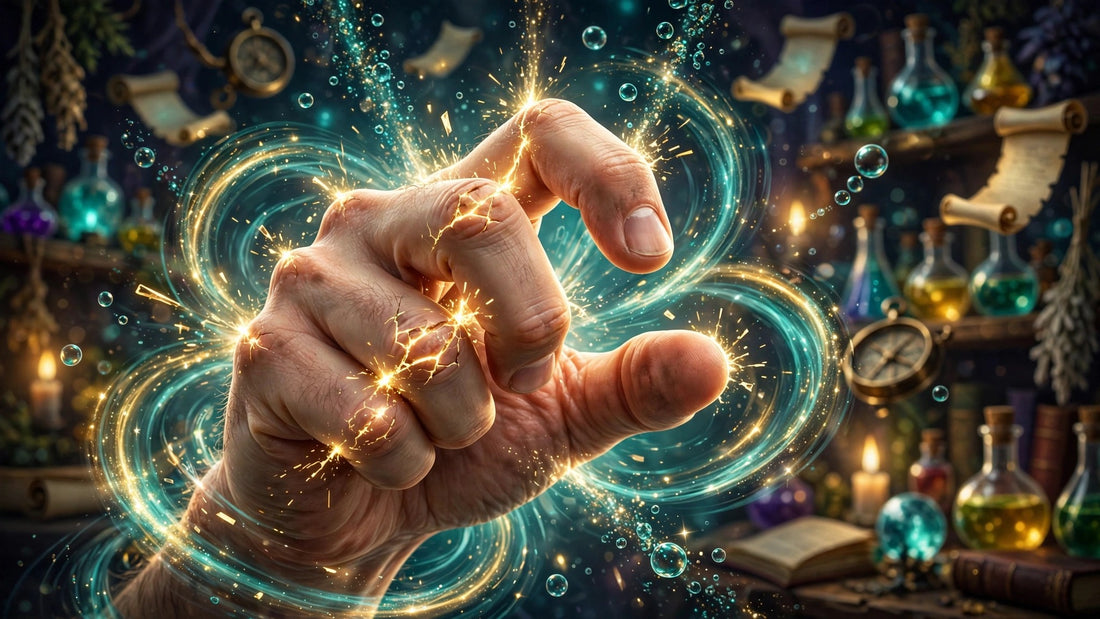 Knuckle cracking debunked - vibrant wizard illustration