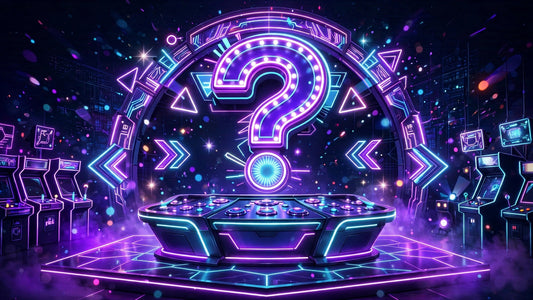 Neon arcade trivia stage for Trivia Blitz 15: Neon Knowledge Knockout