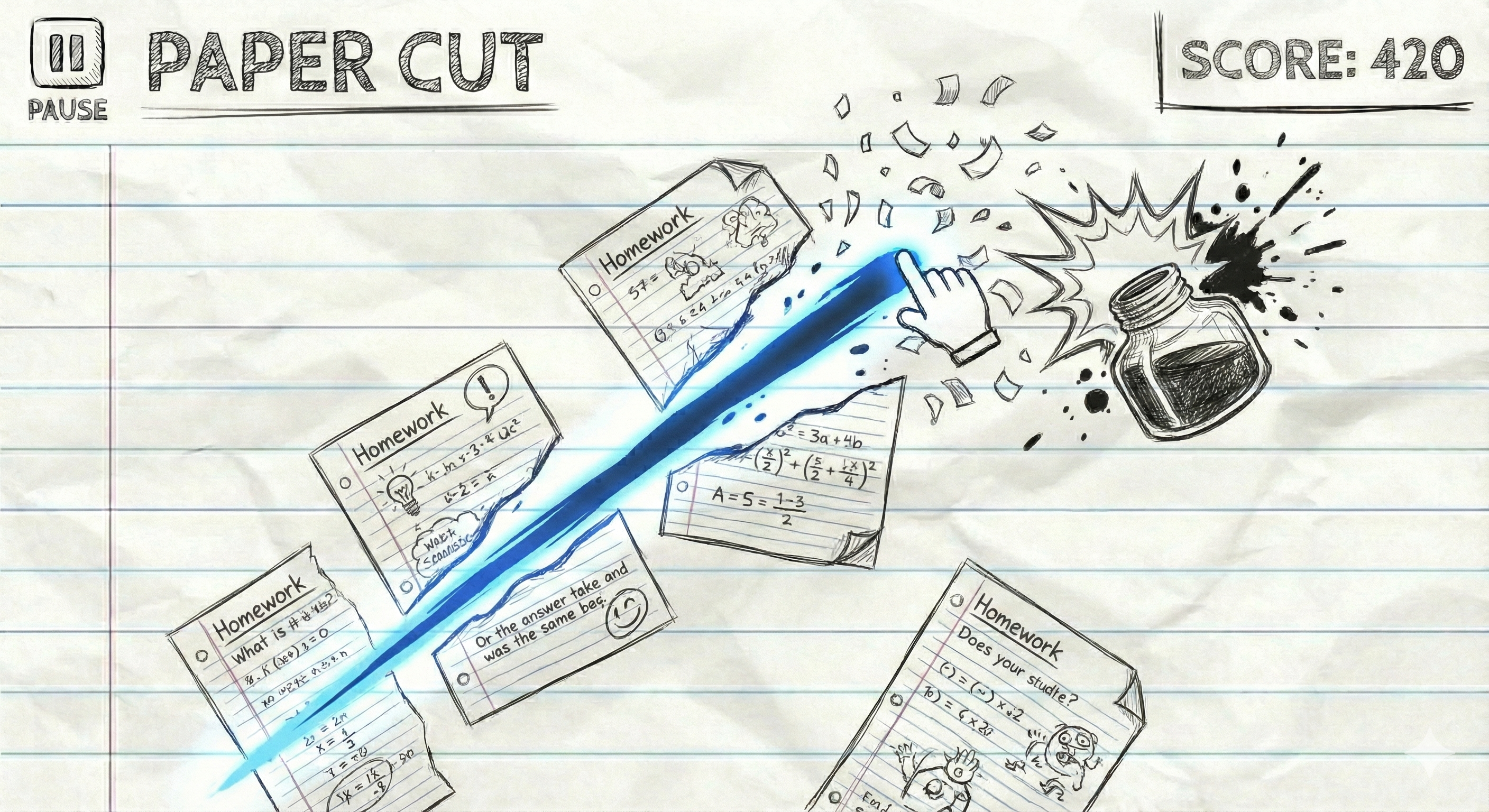Paper Cut SWIPE SLICE game – AOP3D tech