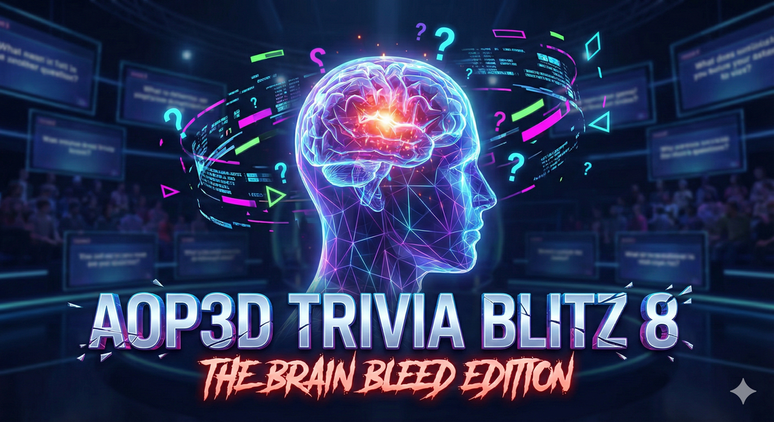AOP3D Trivia Blitz 8: The Brain Bleed Edition.