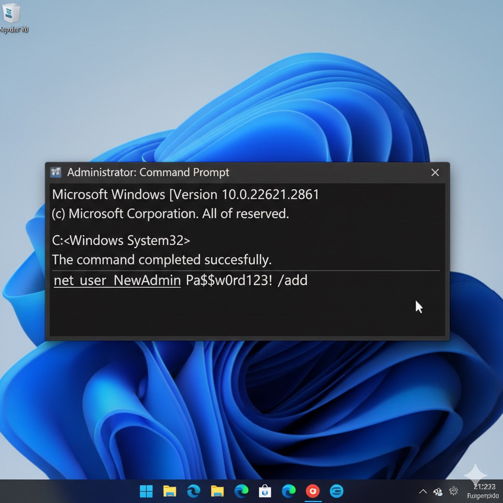 how to create a local admin account from command prompt on win 11