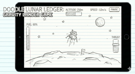 DOODLE Lunar Ledger  GRAVITY LANDER GAME