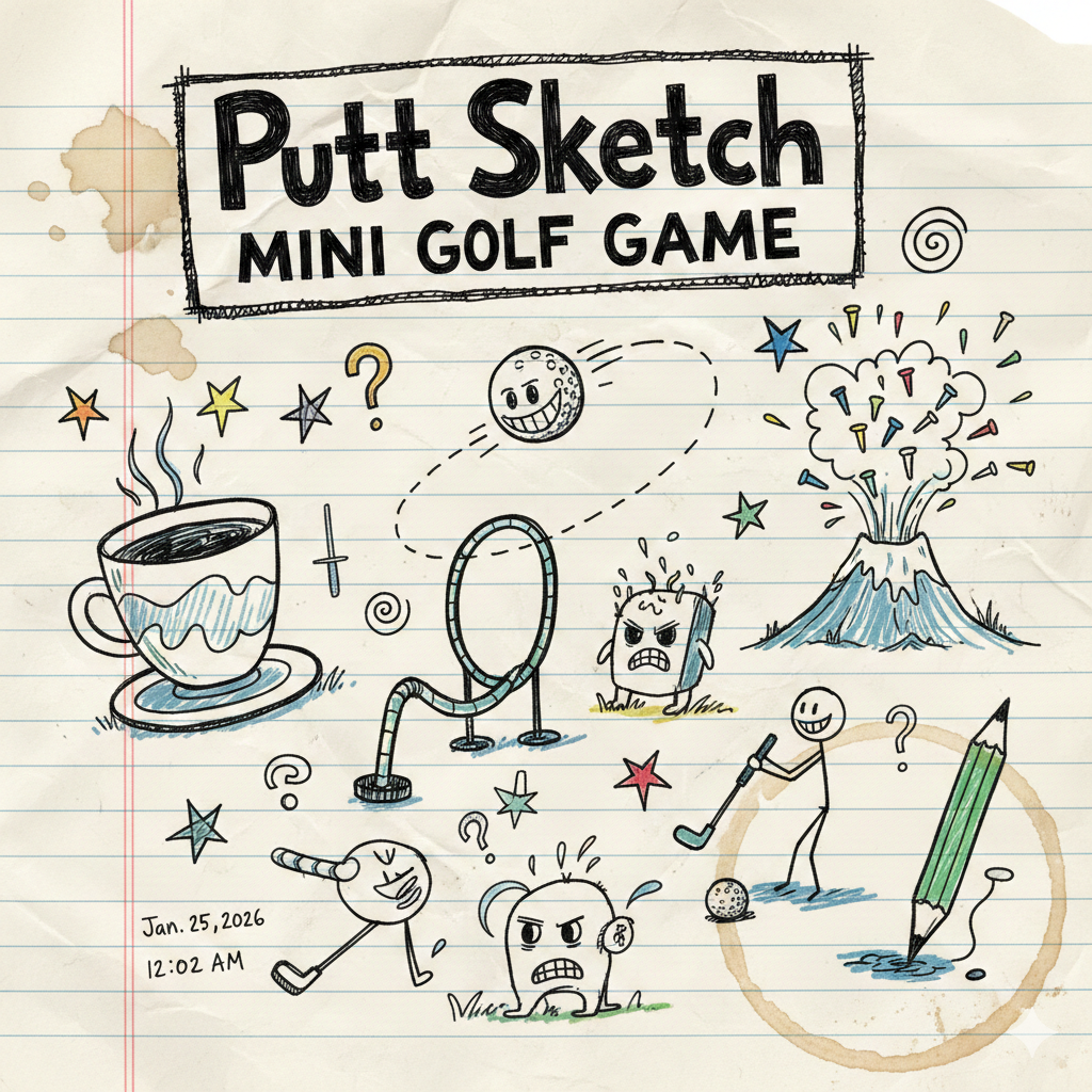 Mini Putt Simple Draw Putt Sketch MINI GOLF GAME β AOP3D tech