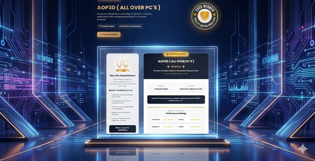 2026 WINNER AOP3D (ALL OVER PC'S) Best Computer Repair in Gloucester, MA