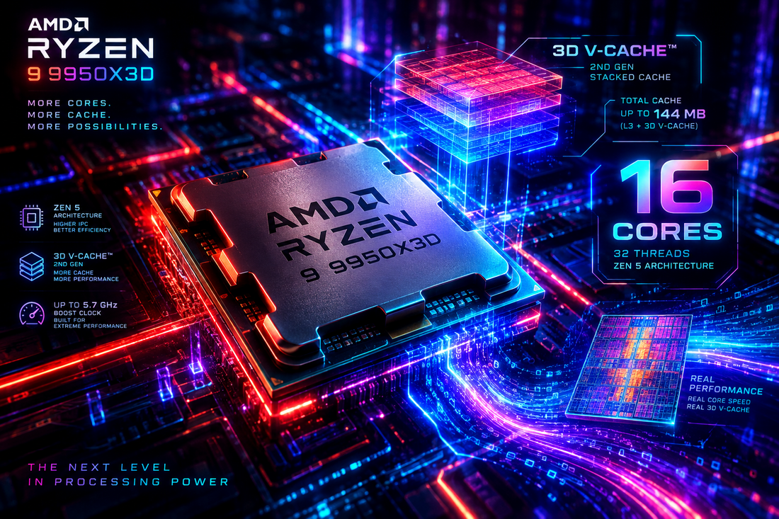 AMD Ryzen 9 9950X3D: 16 Cores of 3D V-Cache Fury — The Flagship That Games AND Works
