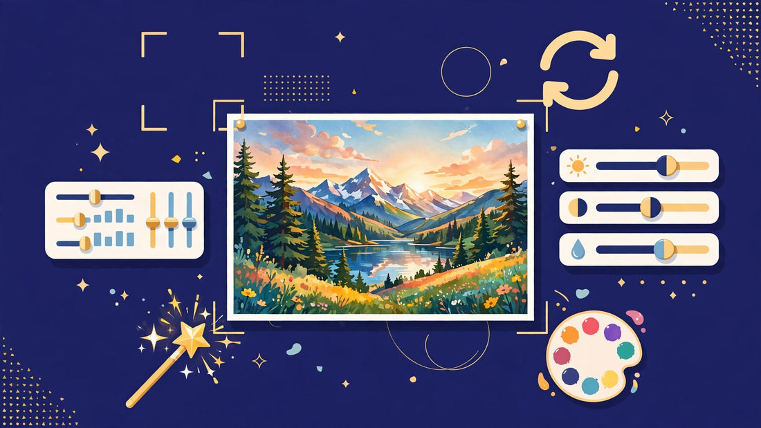 AOP3D Photo Editor — free photo editing workspace with crop, sliders, filters and frames