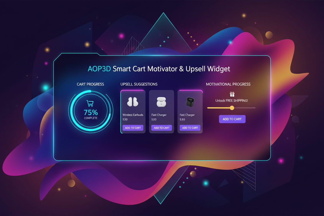 aop3d smart Cart Motivator & Upsell Widget.