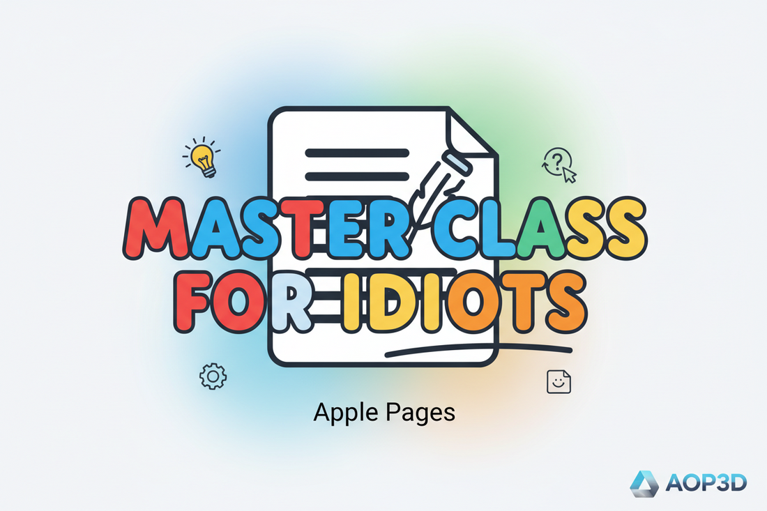 Apple pages MASTER CLASS FOR IDIOTS BY AOP3D