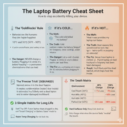 Heat, Cold, and Your Laptop: Why Battery Myths Are Killing Your Device
