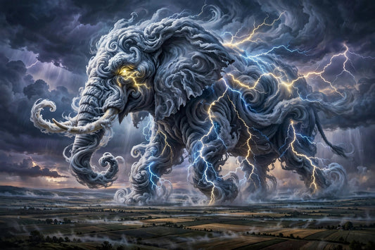 the elephant made of thunderclouds