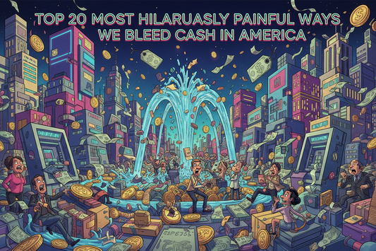 the top 20 most hilariously painful ways we bleed cash in America—AOP3D style.