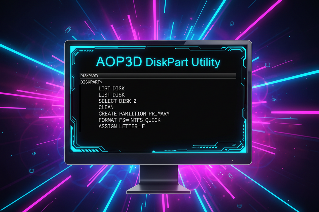 HOW To perform A disk part in Windows by AOP3D