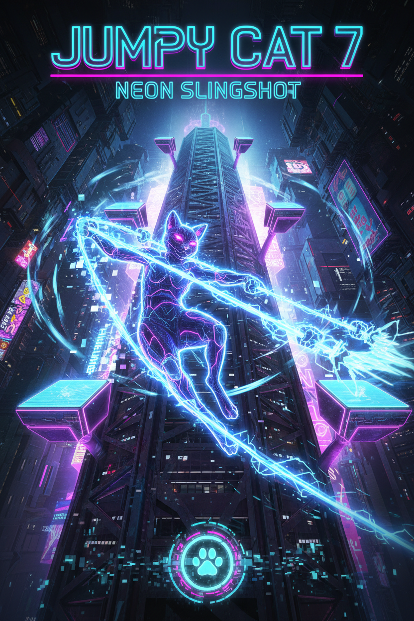 Jumpy Cat 7: Neon Slingshot Concept