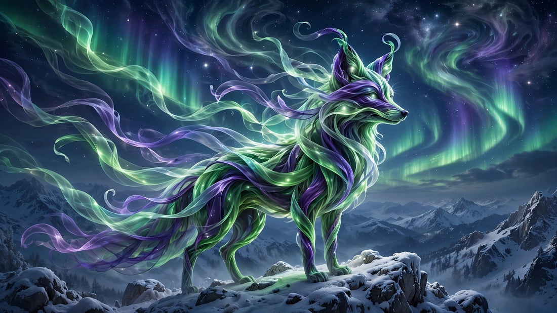 the fox made of aurora