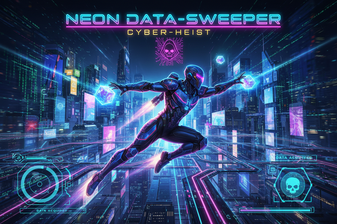 AOP3D  Neon Data-Sweeper: Cyber-Heist HTML GAME