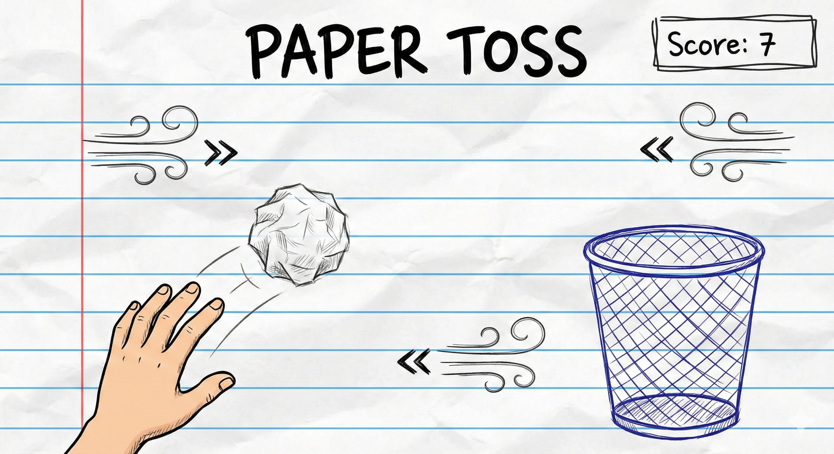 Paper Toss PHYSICS THROW game – AOP3D tech