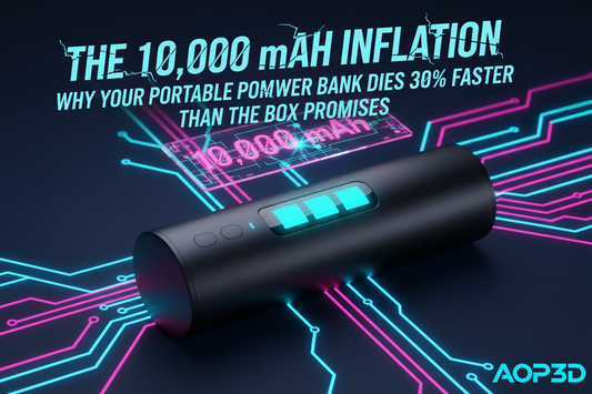 Featured image: The "10,000 mAh" Inflation: Why Your Portable Power Bank Dies 30% Faster Than the Box Promises ( BY AOP3D )