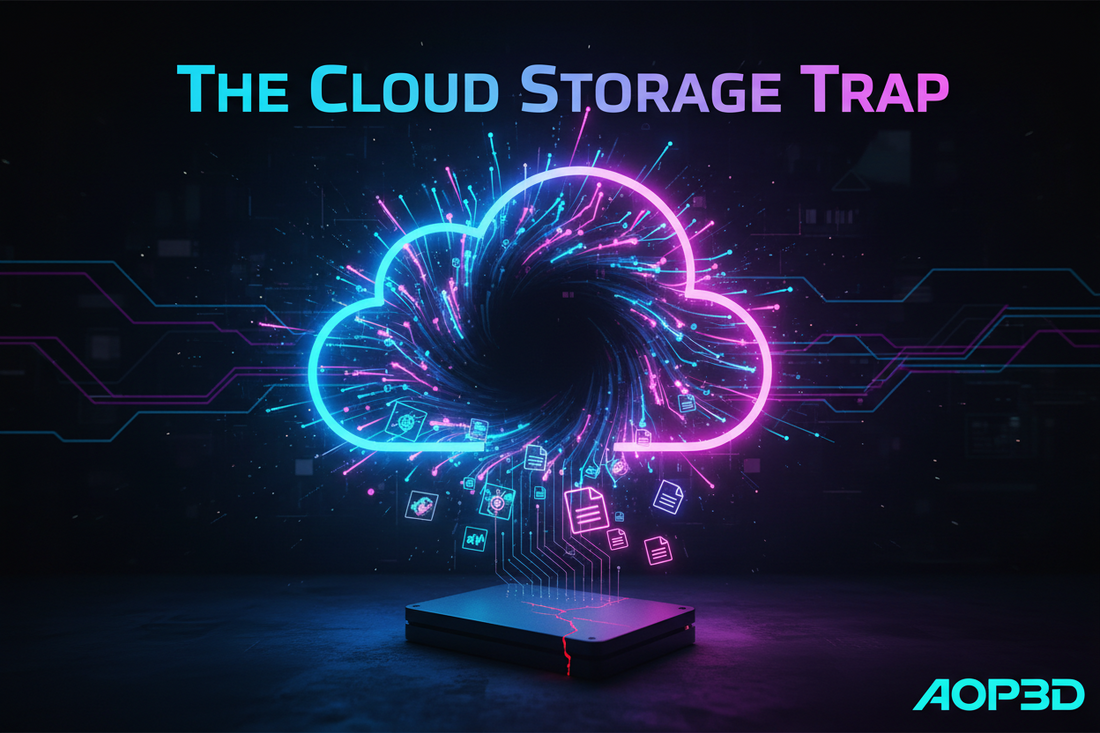 The "Cloud Storage" Trap: Why Your Photos Are Secretly Swallowing Your Local Hard Drive Space   ( BY AOP3D )