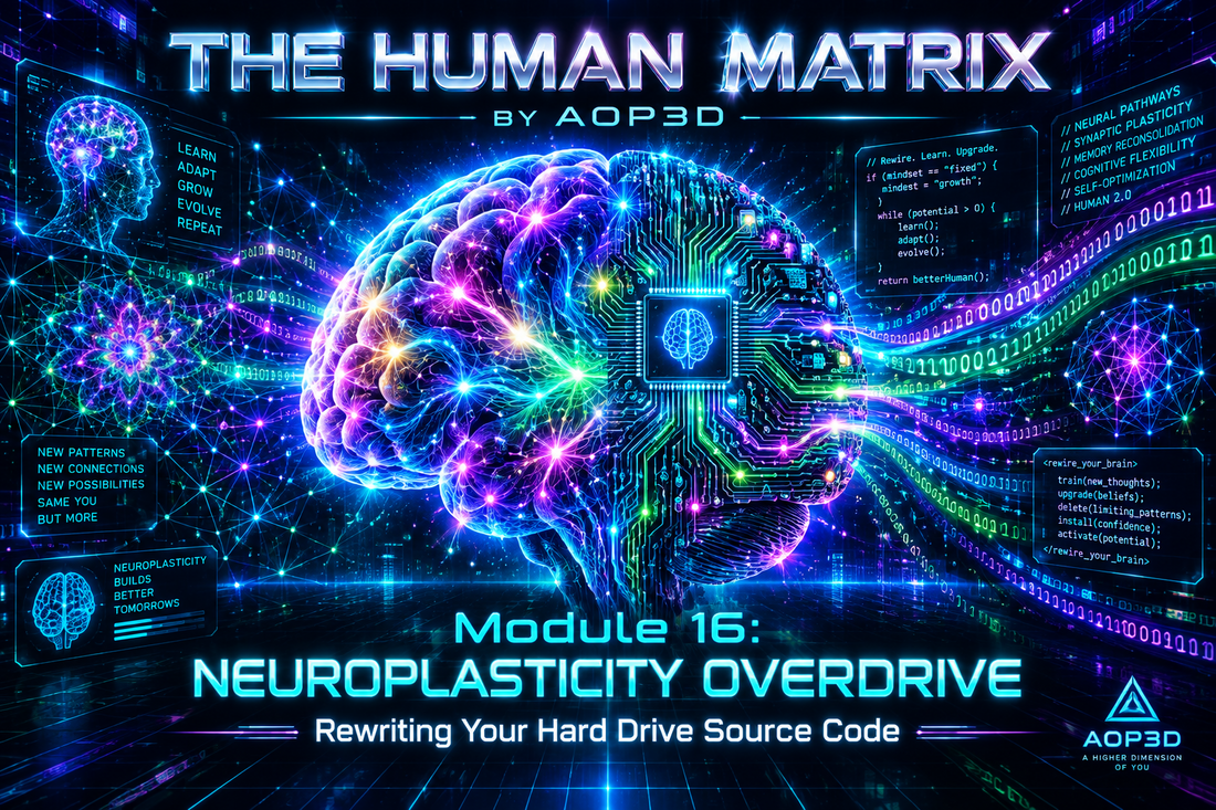 THE HUMAN MATRIX BY AOP3D Module 16: Neuroplasticity Overdrive (Rewriting Your Hard Drive Source Code)