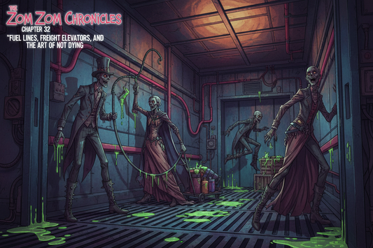 The Zom Zom Chronicles ( chapter 32 )  Fuel Lines, Freight Elevators, and the Art of Not Dying