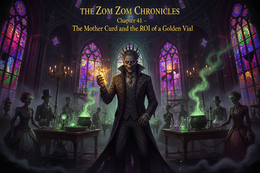 THE  ZOM ZOM CHRONICLES ( CHAPTER 41 ) The Mother  Curd and the ROI of a Golden Vial