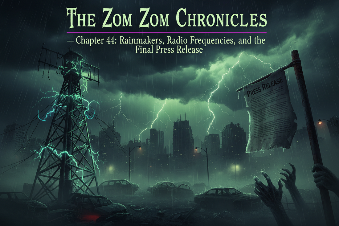 THE ZOM ZOM CHRONICLES (chapter 44 ) Rainmakers, Radio Frequencies, and the Final Press Release