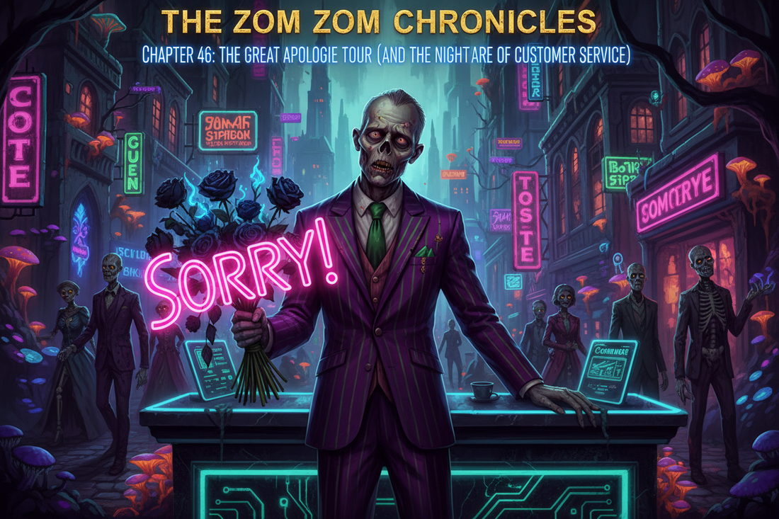 THE ZOM ZOM CHRONICLES  ( chapter 46 ) The Great Apology Tour (And the Nightmare of Customer Service)