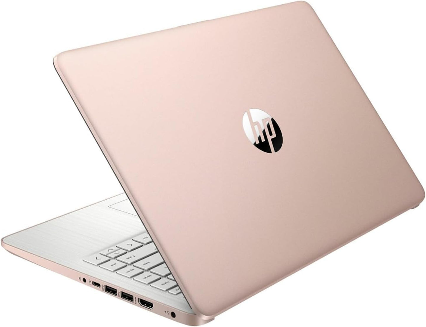 HP Essential Laptop, 14" HD Display, Intel Celeron N4120, 16GB RAM, 64GB eMMC, Webcam, HDMI, Wi-Fi, RJ-45, 1 Year Office 365, Windows 11 Home, Rose Gold - AOP3D tech