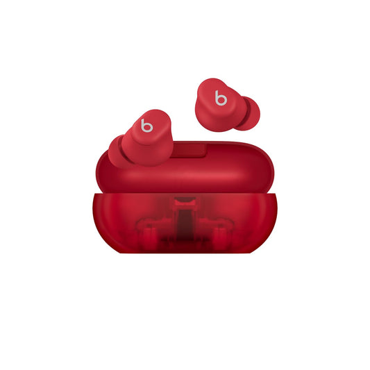 Beats Solo Buds - Wireless Bluetooth Earbuds | 18 Hours of Battery Life | Apple & Android Compatibility | Built-in Microphone - Transparent Red - AOP3D tech