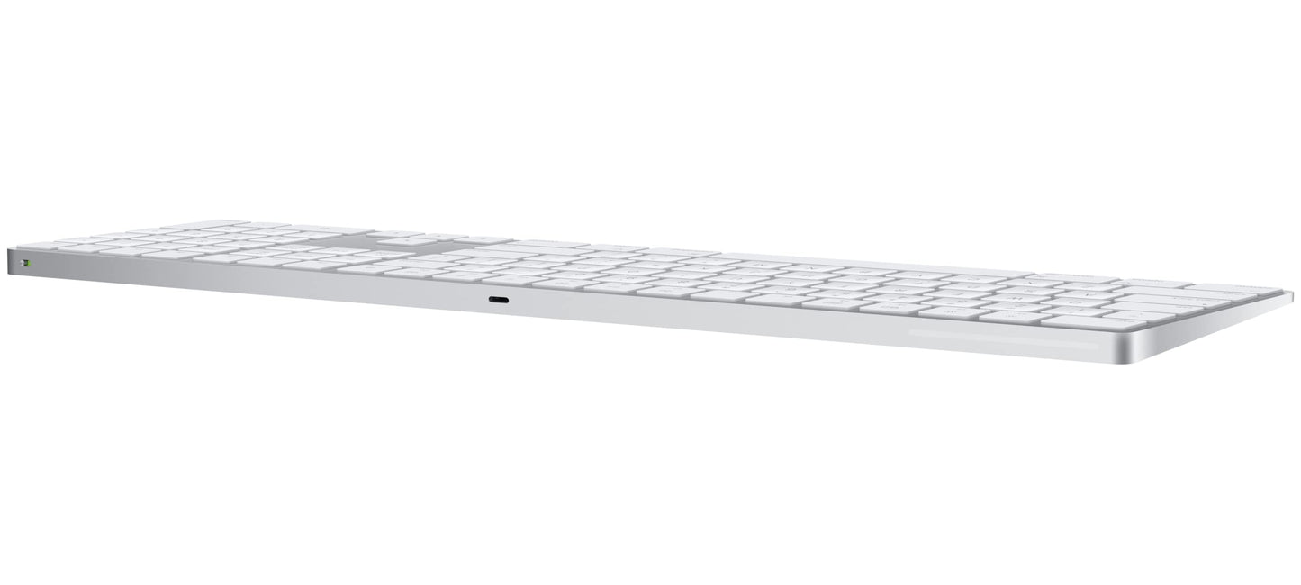 Apple Magic Keyboard with Numeric Keypad: Wireless, Bluetooth, Rechargeable. Works with Mac, iPad, or iPhone; US English - White - AOP3D tech