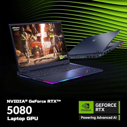 Acer Predator Helios 18 AI AI Gaming Laptop 18" WQXGA (Intel Ultra 9-275HX, GeForce RTX 5080 16GB, 64GB DDR5, 4TB PCIe SSD, Win 11 Home) - AOP3D tech
