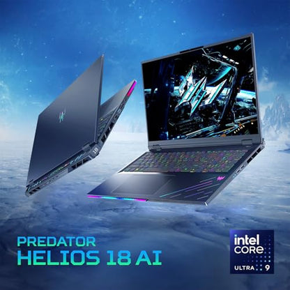 Acer Predator Helios 18 AI AI Gaming Laptop 18" WQXGA (Intel Ultra 9-275HX, GeForce RTX 5080 16GB, 64GB DDR5, 4TB PCIe SSD, Win 11 Home) - AOP3D tech