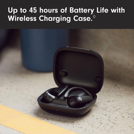 Beats Powerbeats Pro 2 - Wireless Noise Cancelling Workout Earbuds with Secure- Fit Earhooks, Up to 45-Hour Battery with Charging Case, Sweat & Water Resistant, Heart Rate Monitoring - Jet Black - AOP3D tech