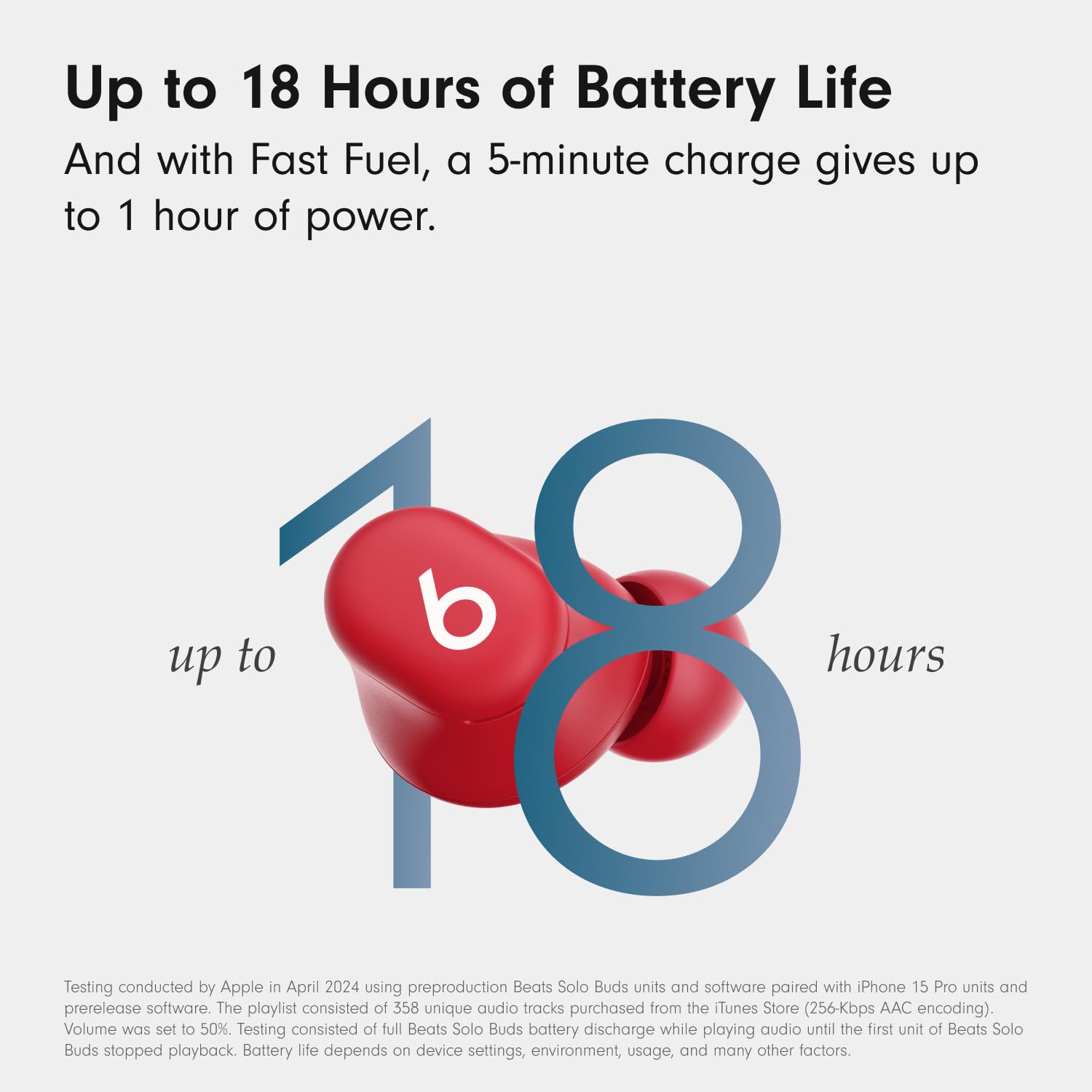 Beats Solo Buds - Wireless Bluetooth Earbuds | 18 Hours of Battery Life | Apple & Android Compatibility | Built-in Microphone - Transparent Red - AOP3D tech