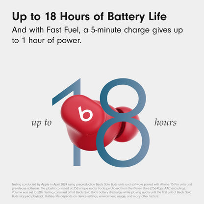 Beats Solo Buds - Wireless Bluetooth Earbuds | 18 Hours of Battery Life | Apple & Android Compatibility | Built-in Microphone - Transparent Red - AOP3D tech