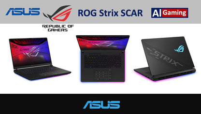 ASUS ROG Strix Scar 16 (2025) AI Gaming Laptop, 16" 2.5K ROG Nebula HDR Mini LED 240Hz Display, Intel Core Ultra 9-275HX, GeForce RTX 5080 16GB, 64GB DDR5, 8TB PCIe SSD, Windows 11 Pro, w/USB Hub - AOP3D tech