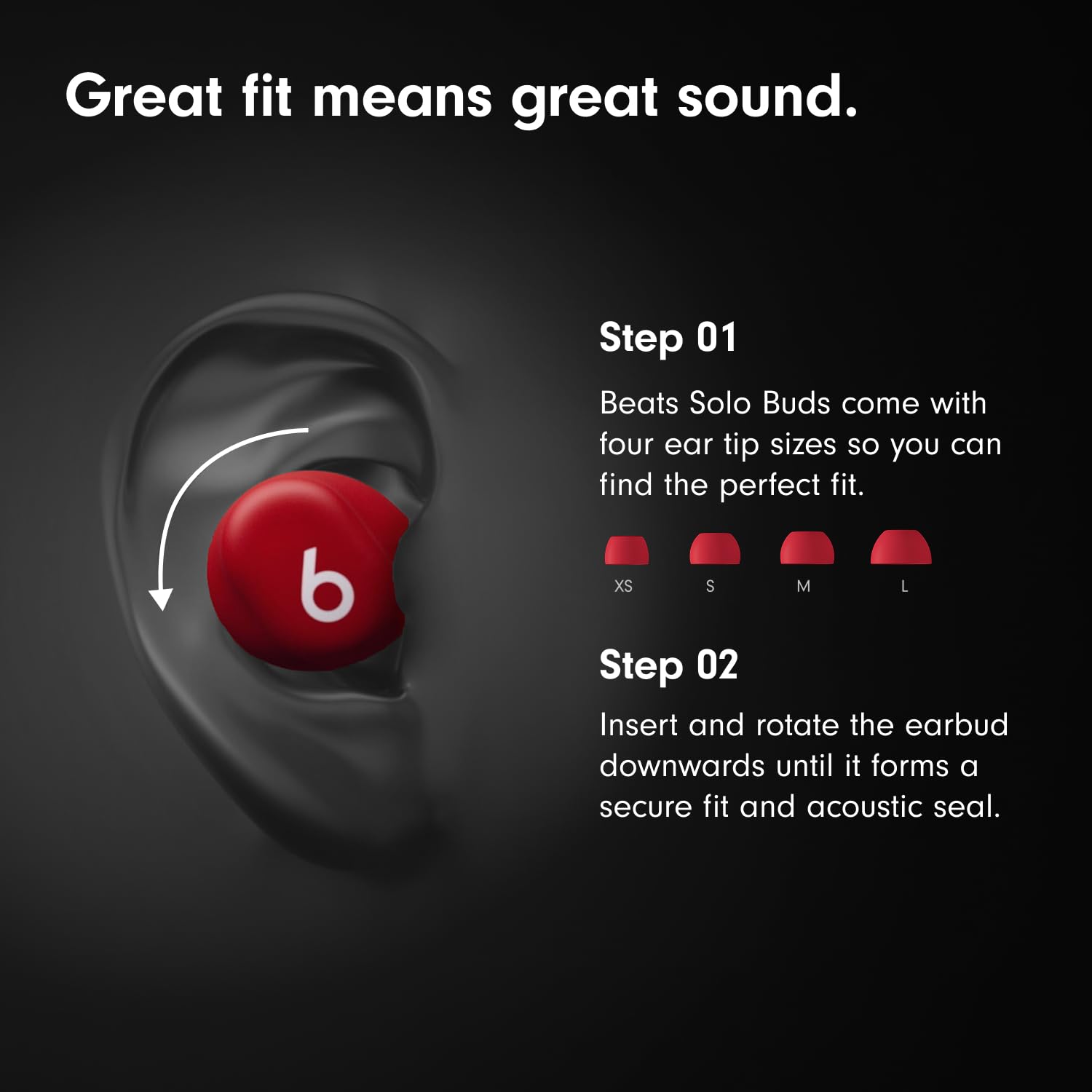 Beats Solo Buds - Wireless Bluetooth Earbuds | 18 Hours of Battery Life | Apple & Android Compatibility | Built-in Microphone - Transparent Red - AOP3D tech