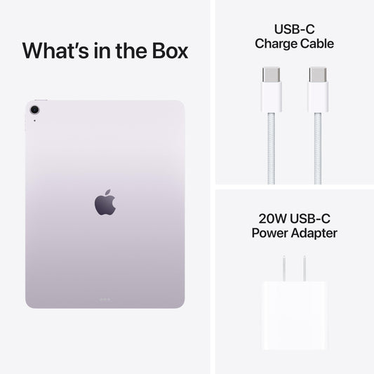 Apple iPad Air 13-inch with M3 chip Built for Apple Intelligence, Liquid Retina Display, 128GB, 12MP Front/Back Camera, Wi-Fi 6E, Touch ID, All-Day Battery Life — Purple - AOP3D tech