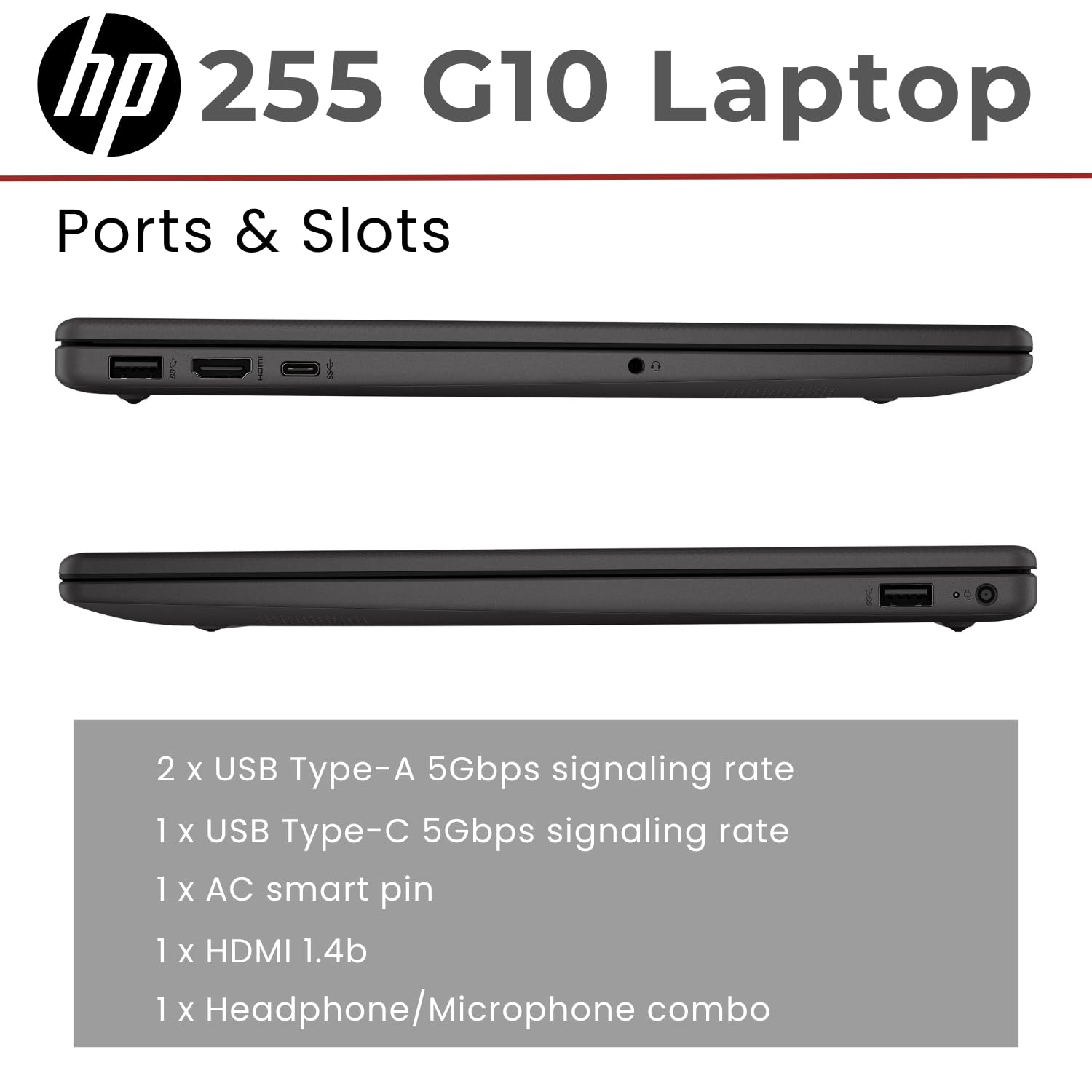 HP 255 G10 15.6" FHD Business Laptop, AMD Ryzen 7 7730U, 32GB RAM, 1TB PCIe SSD, Numeric Keypad, Webcam, Wi-Fi 6, HDMI, Windows 11 Pro, Black - AOP3D tech