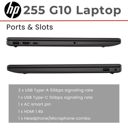 HP 255 G10 15.6" FHD Business Laptop, AMD Ryzen 7 7730U, 32GB RAM, 1TB PCIe SSD, Numeric Keypad, Webcam, Wi-Fi 6, HDMI, Windows 11 Pro, Black - AOP3D tech