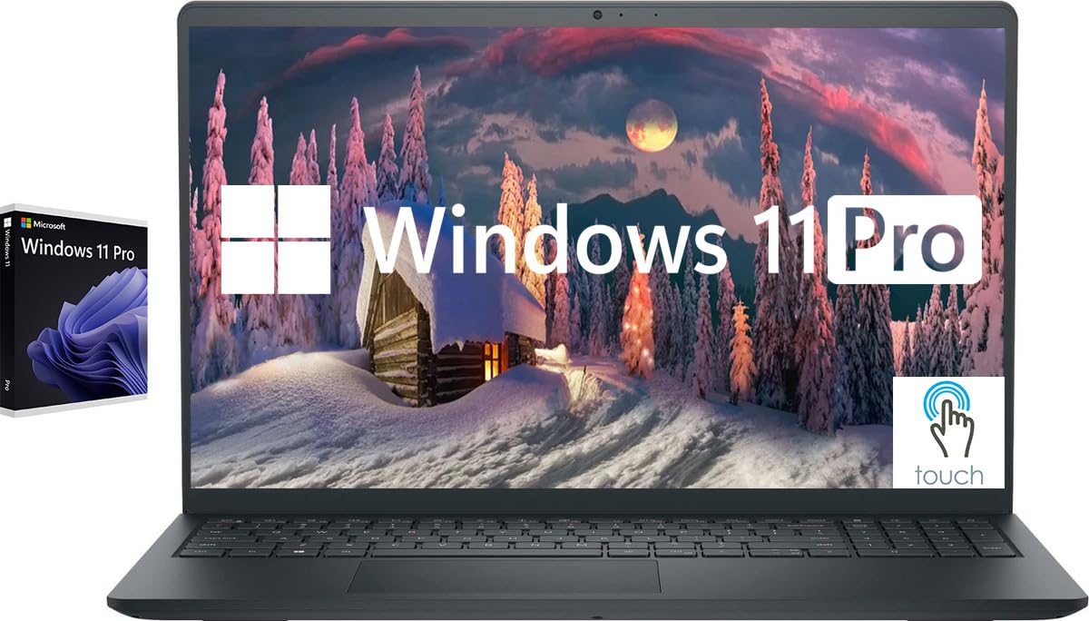 Dell Inspiron Touchscreen Laptop, 15.6" Business & Student Laptop Computer, Windows 11 Pro Laptop 32GB RAM 1TB SSD, Intel i5-1155G7 Processor, Full HD IPS Display, Numeric Keypad, HDMI, Carbon Black - AOP3D tech