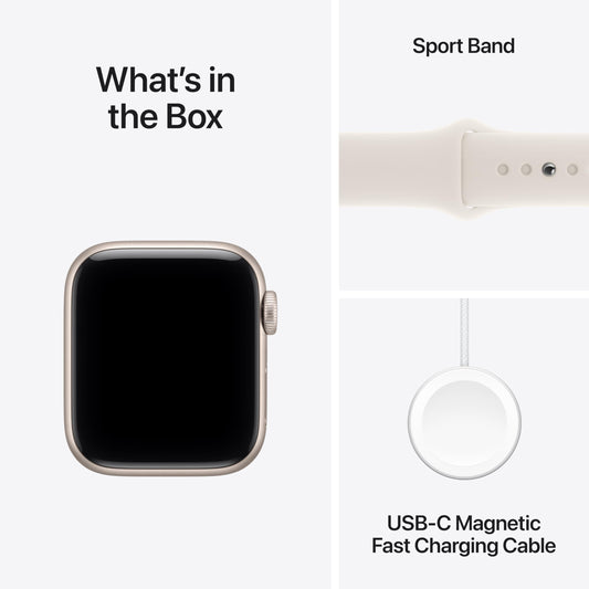 Apple Watch SE 3 [GPS 40mm] Smartwatch with Starlight Aluminum Case with Starlight Sport Band - S/M. Fitness and Sleep Trackers, Heart Rate Monitor, Always-On Display, Water Resistant - AOP3D tech
