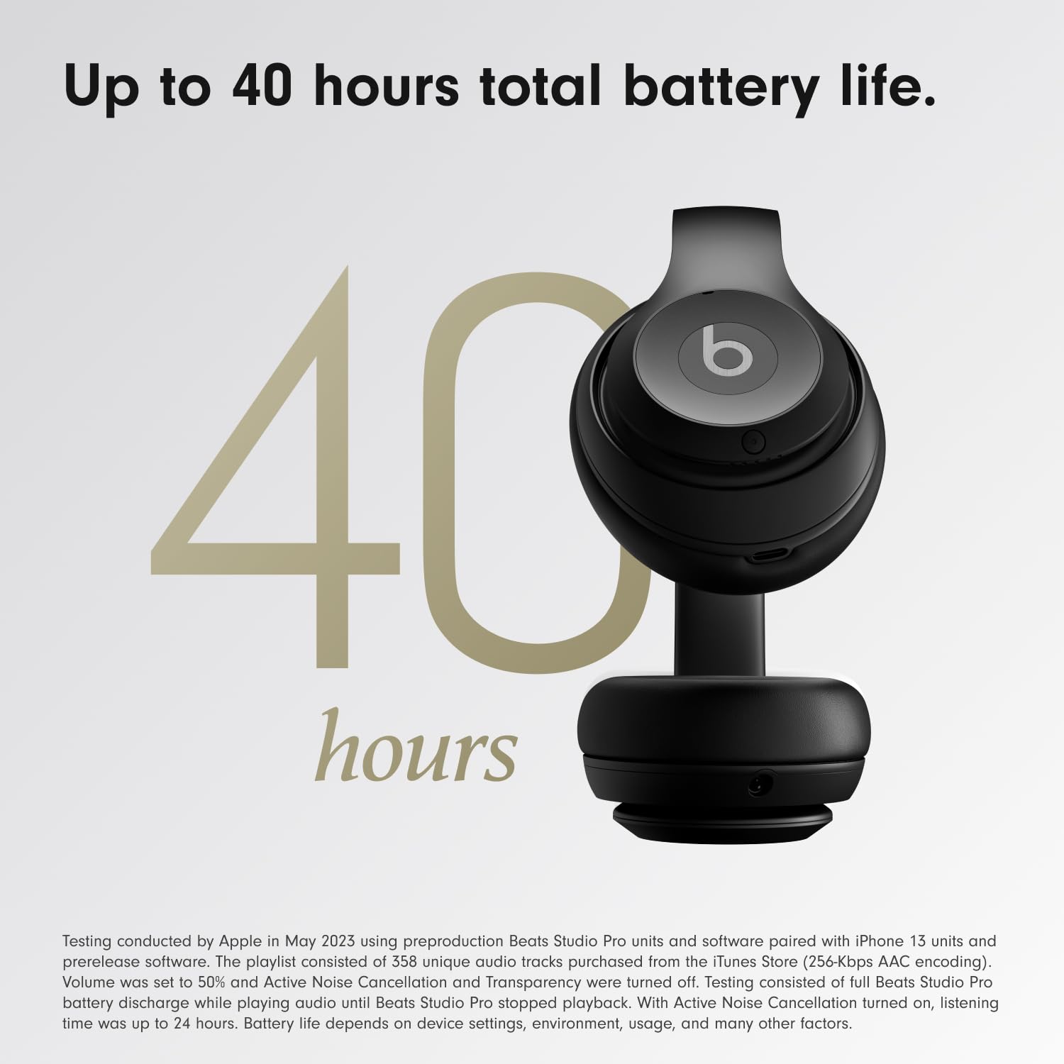 Beats Studio Pro - Premium Wireless Over-Ear Headphones- Up to 40-Hour Battery Life, Active Noise Cancelling, USB-C Lossless Audio, Apple & Android Compatible - Black - AOP3D tech
