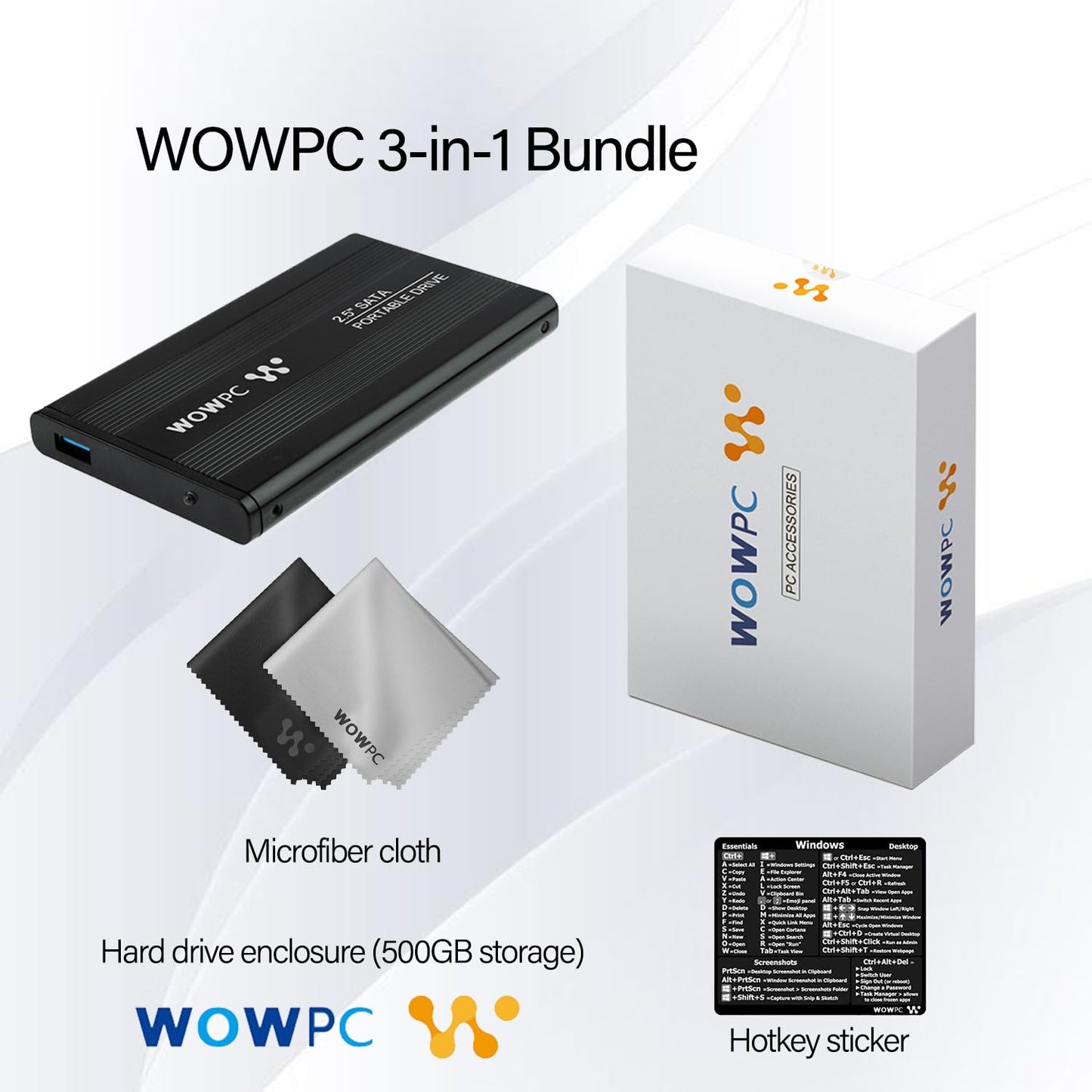 HP 17.3 Inch FHD Business Laptop with MS Office for The Web, AMD Ryzen 5 7430U (Beats Core i7-1355U), 8GB RAM, 756GB Storage(256GB SSD + 500GB External Drive), Windows 11, WOWPC 3-in-1, No Mouse - AOP3D tech