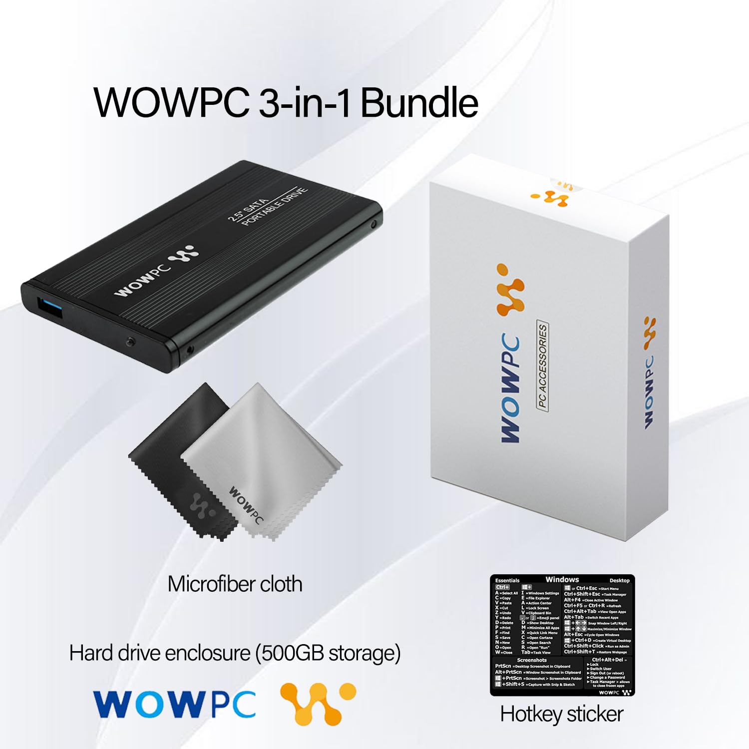 HP 17.3 Inch FHD Business Laptop with MS Office for The Web, AMD Ryzen 5 7430U (Beats Core i7-1355U), 8GB RAM, 756GB Storage(256GB SSD + 500GB External Drive), Windows 11, WOWPC 3-in-1, No Mouse - AOP3D tech