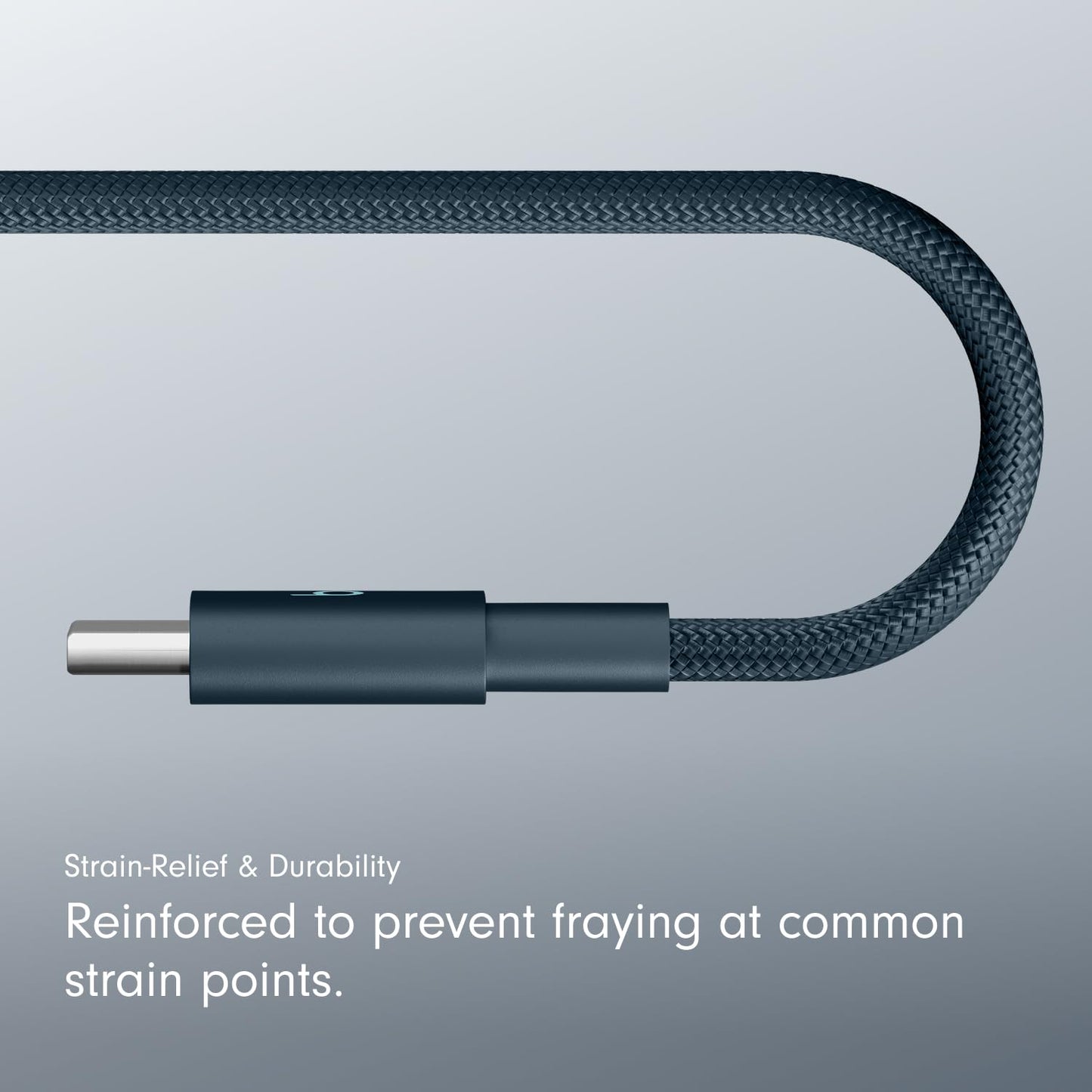 Beats USB-C to USB-C Woven Cable Fast Charging Durable/Tangle-Free Compatible Charger for Apple & Android Devices (1.5 m, 5 ft) - Nitro Navy - AOP3D tech