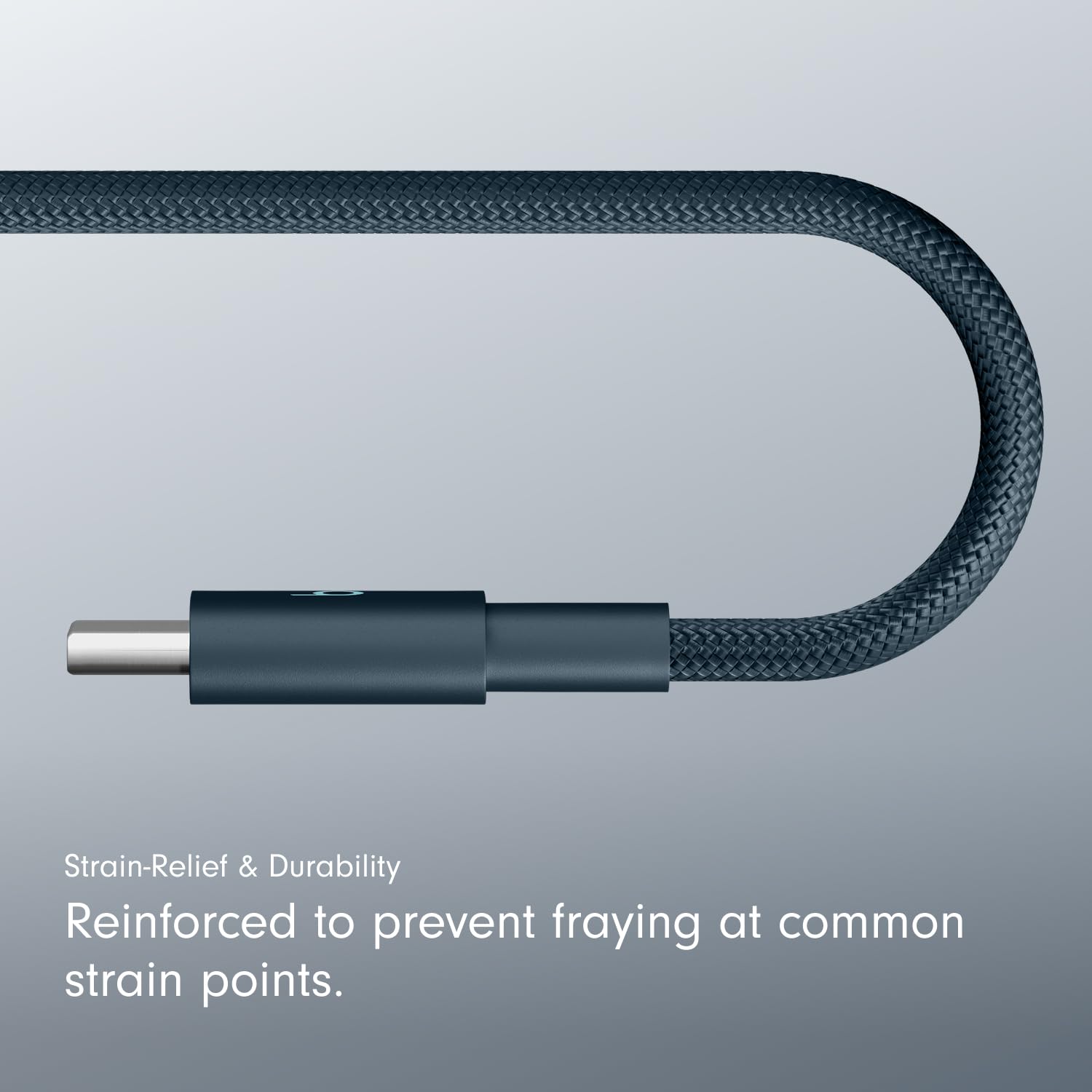 Beats USB-C to USB-C Woven Cable Fast Charging Durable/Tangle-Free Compatible Charger for Apple & Android Devices (1.5 m, 5 ft) - Nitro Navy - AOP3D tech