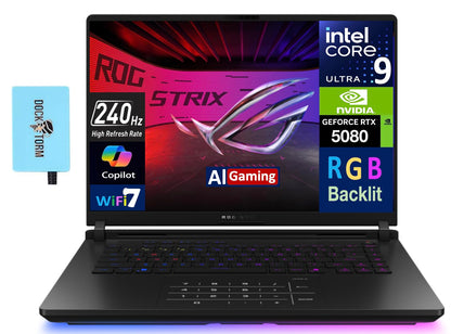ASUS ROG Strix Scar 16 (2025) AI Gaming Laptop, 16" 2.5K ROG Nebula HDR Mini LED 240Hz Display, Intel Core Ultra 9-275HX, GeForce RTX 5080 16GB, 64GB DDR5, 8TB PCIe SSD, Windows 11 Pro, w/USB Hub - AOP3D tech